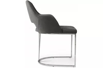 Set de 2 chaises en velours gris foncé