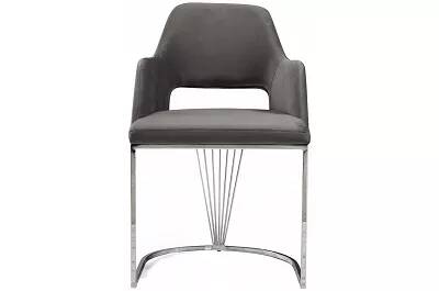 Set de 2 chaises en velours gris foncé