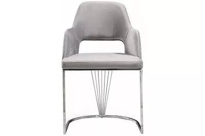 Set de 2 chaises en velours gris clair