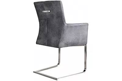 Chaise en microfibre gris vintage avec poignée