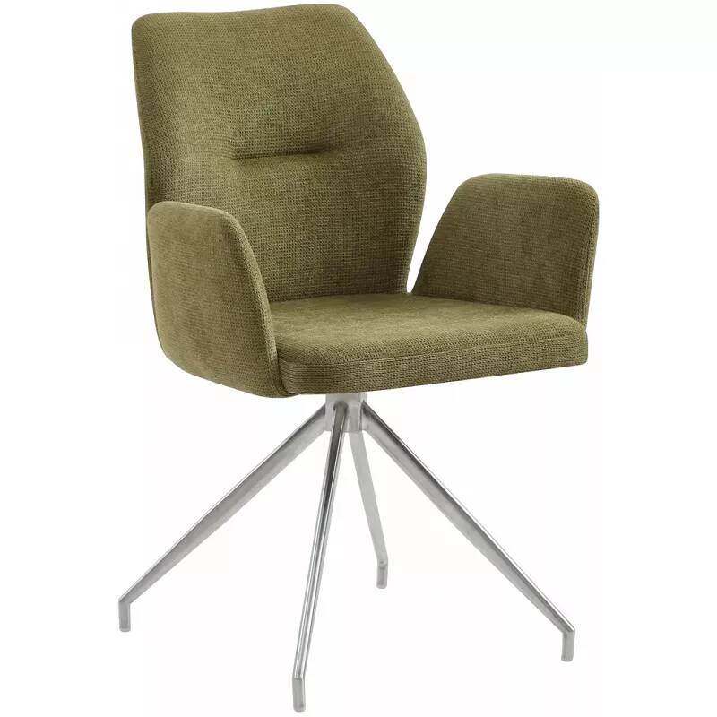 Chaise pivotante en tissu texturé vert