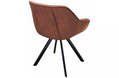 Chaise en microfibre matelassé marron antique