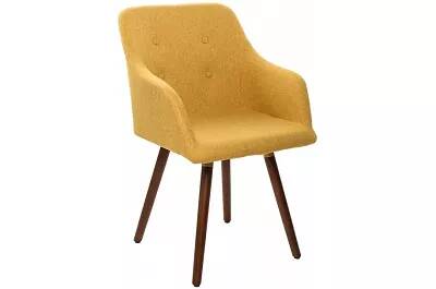 Set de 2 chaises en tissu jaune moutarde