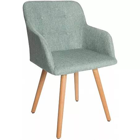 Set de 2 chaises en tissu vert