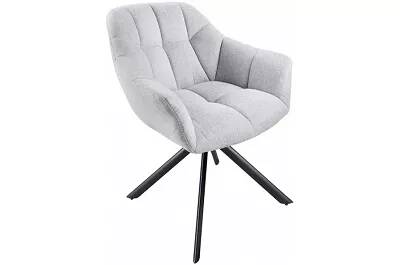 Set de 2 chaises pivotantes en tissu matelassé gris clair