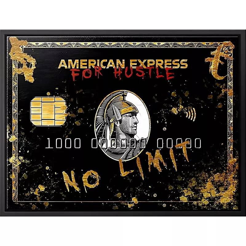 Tableau sur toile American express no limite noir