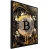 Tableau sur toile Bitcoin gold noir