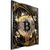 Tableau sur toile Bitcoin gold argent antique