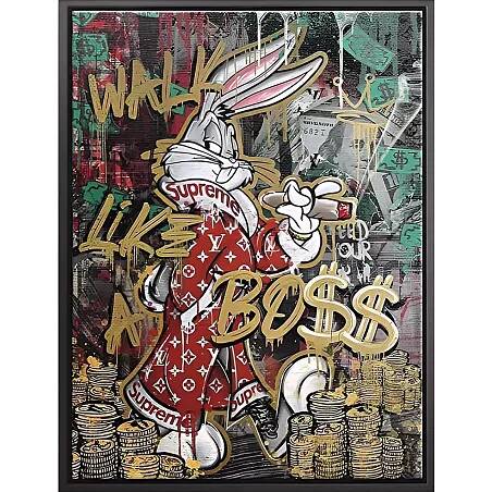 Tableau sur toile Bugs Bunny supreme noir