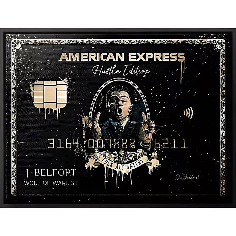 Tableau sur toile DiCaprio America express noir